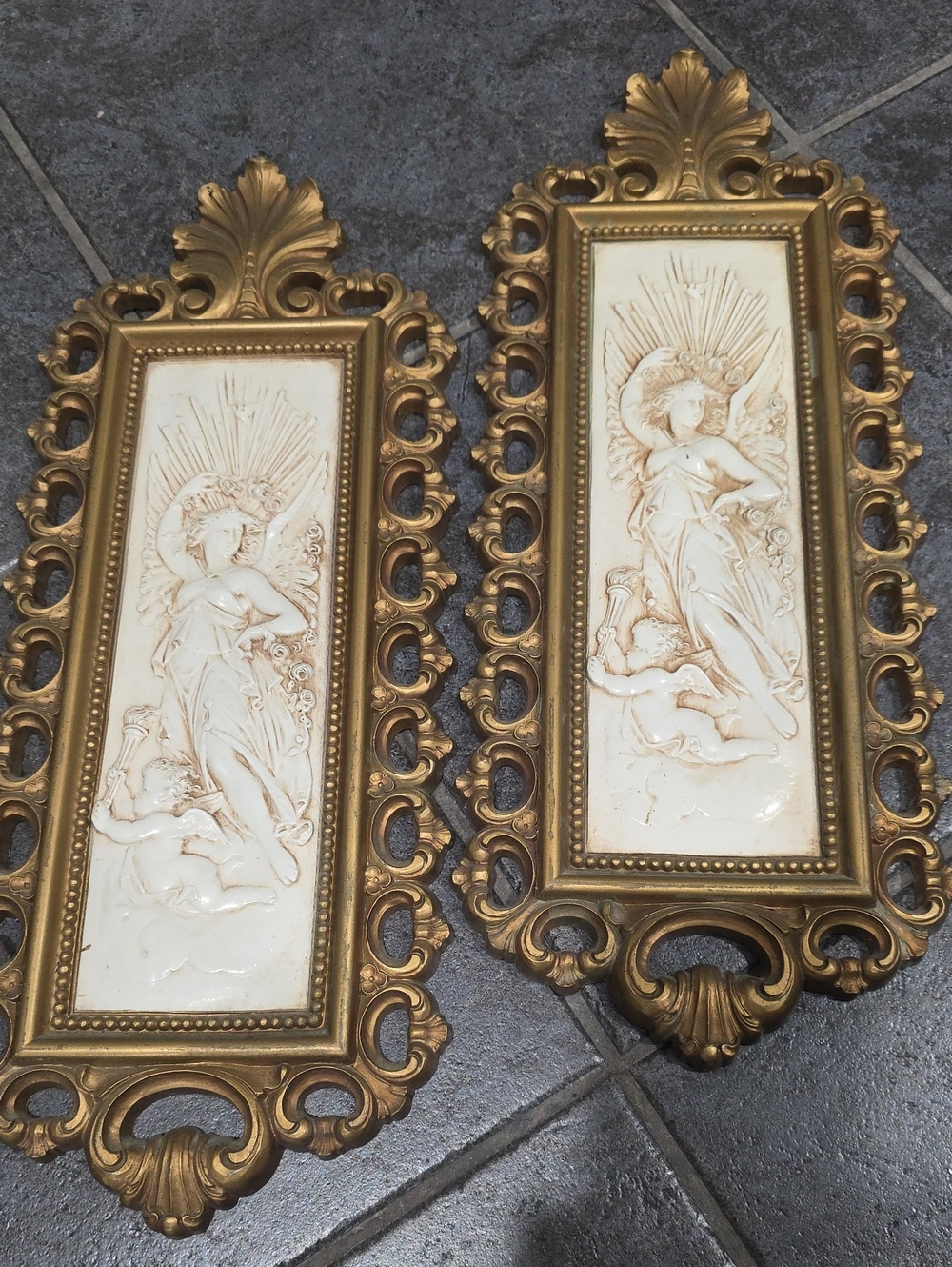 Vtg. Homco Ornate Hollywood Regency Wall Plaques